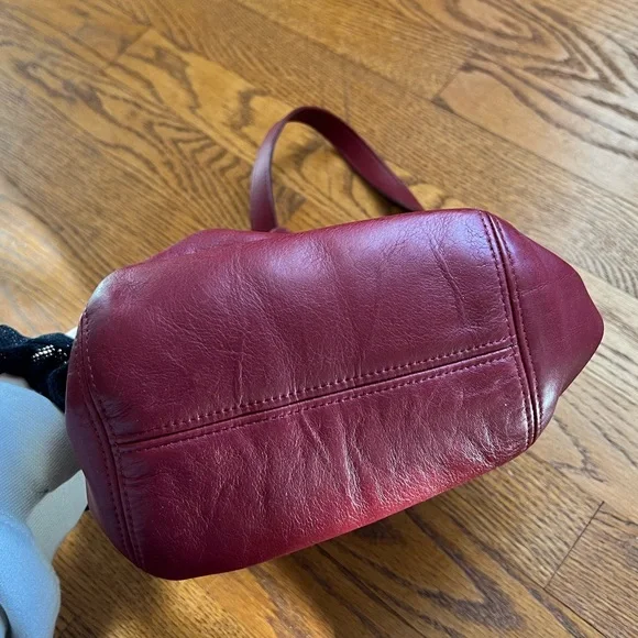 👜COACH: Burgundy vintage, Legacy belted SoHo crossbody bucket bag, #4156. - Picture 15 of 15